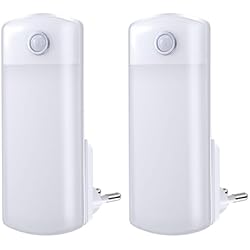 Lamparas Con Sensor De Movimiento Para Pasillos Hiboom 2 Lámparas Nocturnas con Detector de Movimiento Linternas de Noche con Sensor Luces de Emergencia con Enchufe EU Foco LED 4 en 1 Extraíble con Batería para Corte de Energía Huracán