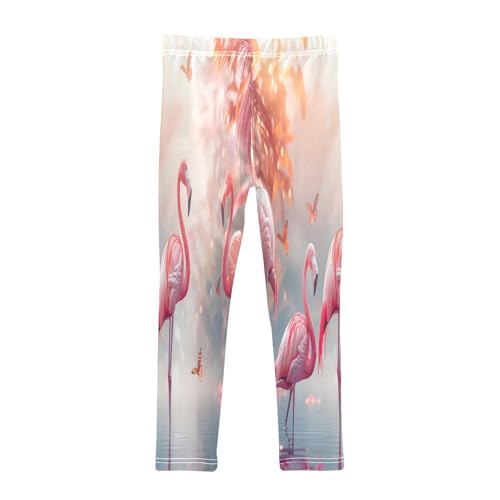Bolaz Toddler Girls Leggings Printed Yoga Pants Leggings Cartoon of Pink Flamingos for Kids2