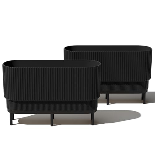 Image of Veradek Demi Series Raised Long Planter - Wide Planter with Stand