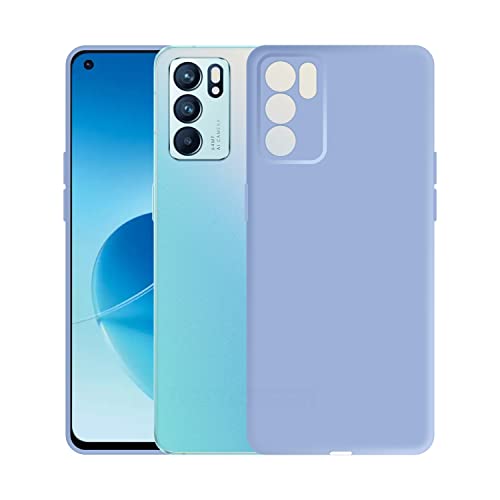 Image of Case Creation Liquid TPU Silicone Cover for Oppo Reno 6 Pro Soft Case,Anti-Dirty Slim Case Frosted Matte Candy TPU Raised Bezel (Splash of Color) Back Case Cover for Oppo Reno 6 Pro -Light Purple
