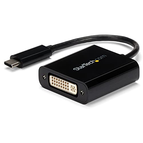 StarTech.com USB C to DVI Adapter - Black - 1920x1200 - USB Type C Video Converter for Your DVI D...