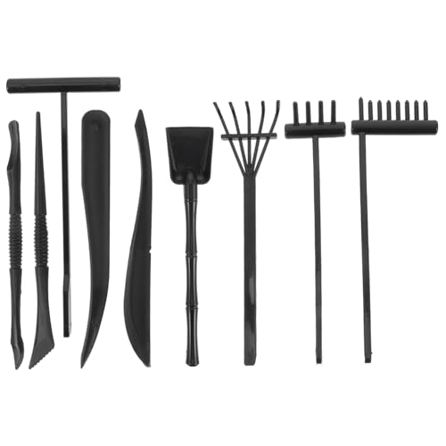 GARIOUANS 9個 点禅砂用熊手 軽量プラスチック製 多機能サンドレーキ 精密操作可能 卓上禅ガーデン装飾向け に