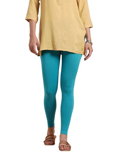 Image of TWIN BIRDS Super Stretchable Cotton Elasthane Fabric Ankle Length Leggings for Women