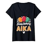 Photo Gallery donna buon compleanno dicendo aika maglietta con collo a v Photo Gallery donna buon compleanno dicendo aika maglietta con collo a v