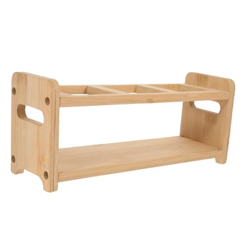 Cabilock Estante de Especias de Madera para Cocina Organizador de Condimentos de Ranuras para Encimera y Almacenamiento de Especias
