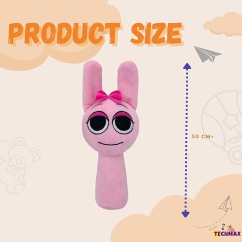 Image of Customized Text Pink Bow Sprunki Plush Toys