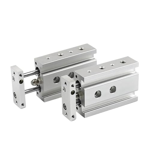 Cilindro neumático CXSM15-100 de doble eje y vástago doble en acero inoxidable 4