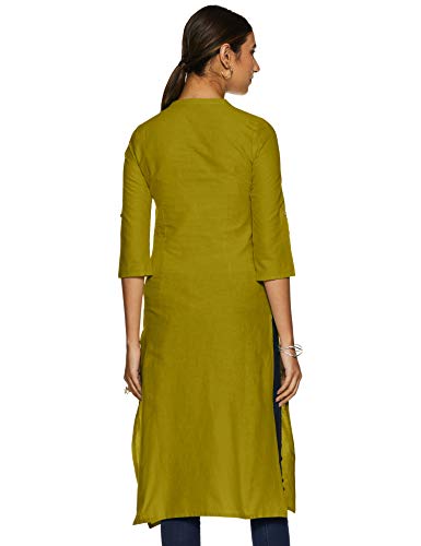 Image of Aurelia Womens Mandarin Collar Solid Kurta