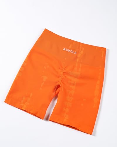 Image of AUROLA Serpent Seamless Scrunch Workout Shorts for Women,Tummy Control Squat Proof Ribbed Thick Active Gym Short