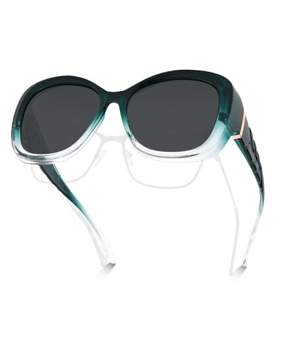 Meeloog Polarized Fit Over Glasses Sunglasses for Women, Oversized Fashion Big Sun Glasses Trendy Shades for Driving MST0079