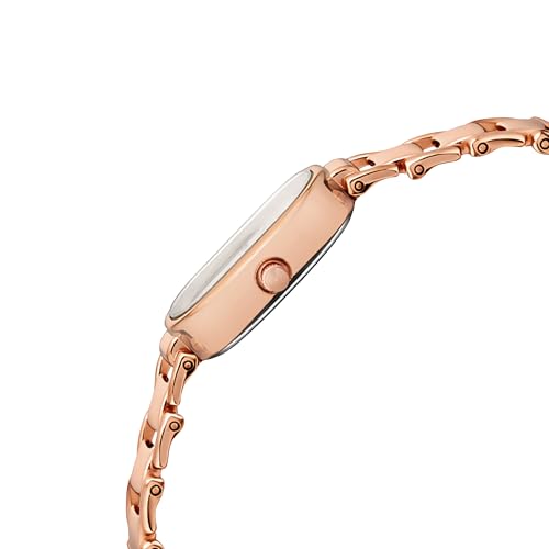 Image of Shocknshop Elegant Rectangular Ladies Rose Gold Analog Metal Strap Solid Link Strap Watch for Woman -WCH176