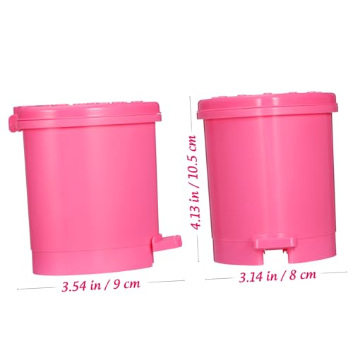 Caneca de basura de escritorio en forma de corazón, mini rosa miniatura 2
