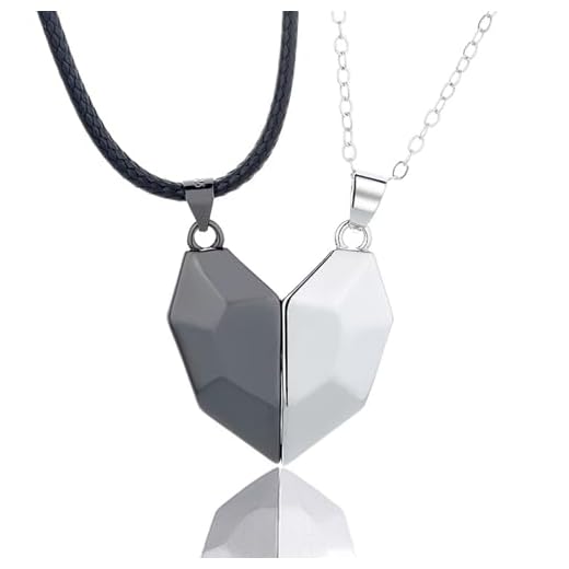 2 Pezzi Collana a Cuore Magnetico, Collana per Coppie con Magneti a Cuore, Puzzle di Collane Magnetiche per Coppie, Ciondolo a Cuore Spezzato per Fidanzato Fidanzata Marito Moglie Migliore Amica