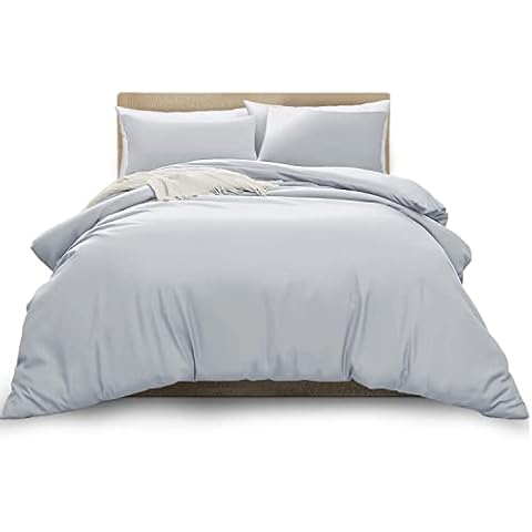 MOONLIGHT20015 King Duvet Cover Set Silver Soft Cover