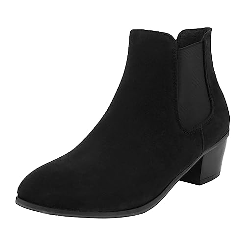Bottines plates pour femme Generisch avec pointe élastique confort