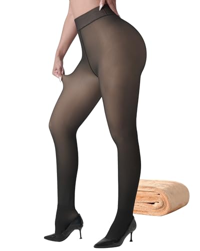 ATHVOTAR Fleece Lined Winter Tights Women - Thermal Warm Opaque Pantyhose Thick Sheer...