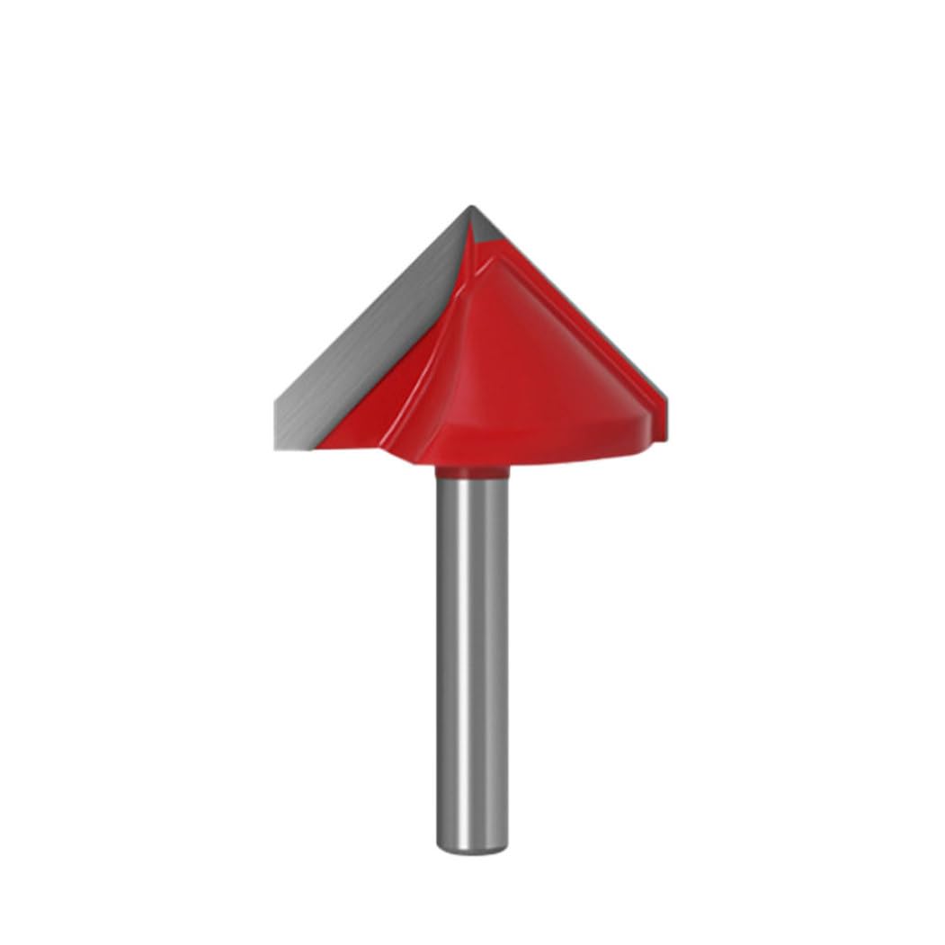 Suxdlan Red V Groove Router Bit 6Mm Shank 90 Degree 32Mm Woodworking Milling Cutter