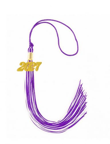 Image of Purple and White Graduation Tassel 2027 for Grad Cap