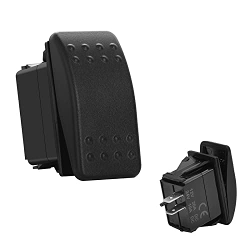 Image of Black 12V 2 Pin Rocker Switch 2 Way ON-Off Toggle Switch for Car Boat ATV UTV Marine Vehicle Automotive Truck RV 12V 24V