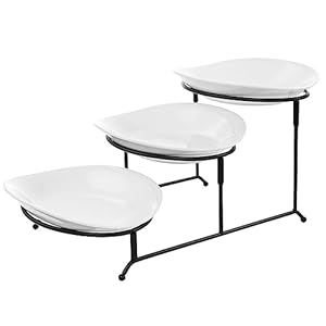 Elama Porcelain 3 Tier Oval Plate Serveware (ELM-001)