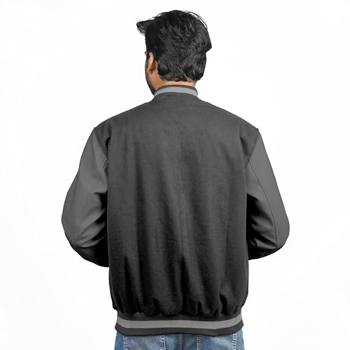 Image of Men's Fashion Varsity Jacket Causal Slim Fit Wool Letterman Baseball Bomber Jackets