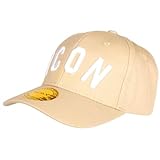 Hip Hop Honour Gorra Icon Beige y Blanco Tendencia Béisbol Fyck - Tamaño: Talla única - Color: Beige - Unisex, Talla única