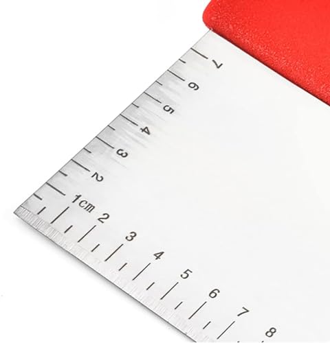Image of Bench Dough Scraper Chopper Stainless Steel Kitchen Utensil Multipurpose Pastry /Food Cutter Scraper Baking Tool for Cake, Pizza, Bread, BBQ (Pack - 1) (Red)