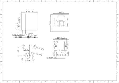 Enchufe de red plástico BBJconn RJ45-524 compatible con cable de teléfono y datos 3