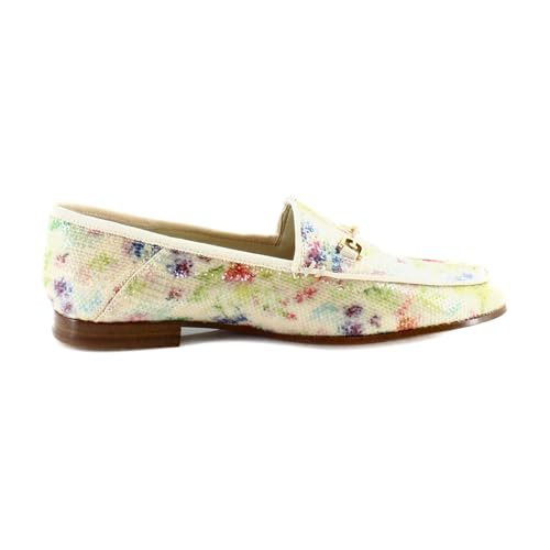 Image of Sam Edelman Loraine Sunflower Multi Almond Toe Slip On Heeled Dress Wide Loafers