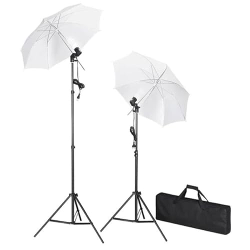 vidaXL Kit Iluminación Luces de Estudio Fotografía con Trípodes y Sombrillas