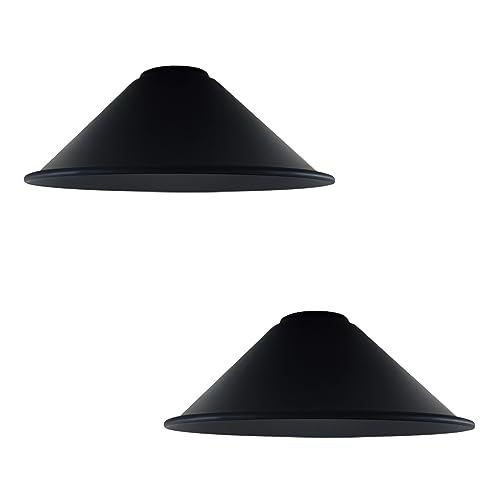 Paralume in metallo Dimensioni: l'altezza dall'alto verso il basso del paralume è di circa 10 cm e la larghezza da lato a lato è di 22 cm. Diametro del foro: 4 cm