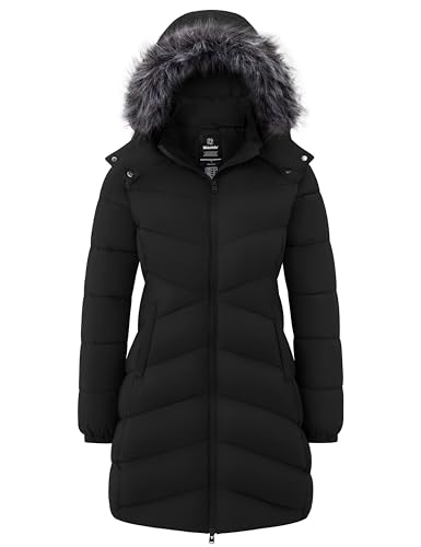 wantdo Women's Lightweight Puffer Coat Warm Bubble Jacket (Black, X-Large)