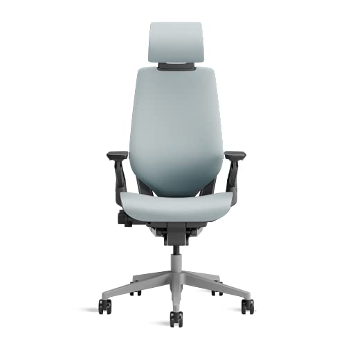 Image of Steelcase Gesture Ergonomic Office Chair with 360 Armrests, 3D Live Back Lumbar Support, Adjustable Headrest Storm Horizon, 66 x 62.5 x 107 cm