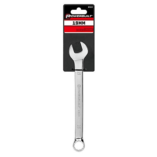 Image of Powerbuilt 19mm Combination Wrench, Metric 12 Point Double Ended Box and Open End, 15 Degree Offset - 644123