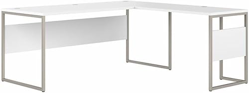 Miniatura 8 de Bush Business Furniture - Escritorio híbrido en forma de L de 72 pulgadas de ancho x 30 pulgadas de profundidad con patas de metal, color gris Gris