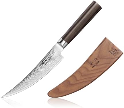 Cangshan HAKU Series 6-Inch Boning Knife with Sheath, Forged X-7 Damascus Steel, 501073