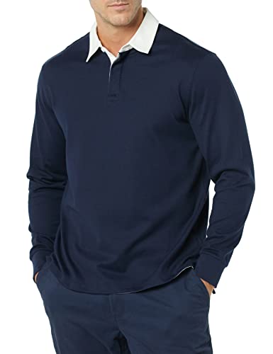 Amazon Aware Men's Organic Cotton Long Sleeve Rugby Top, Navy, Medium #TOP3