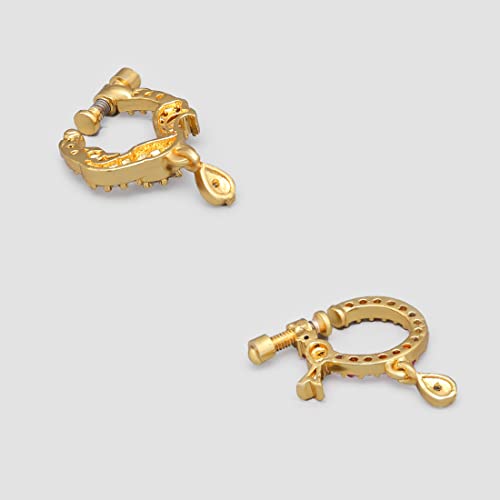 Yellow Chimes Nose Pin for Women Gold-Plated White and Pink AD Studded Nose Pins for Women and Girls…