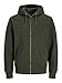 Herren Jack & Jones Kapuzen Sweatshirt Hoodie JJESOFT Basic Zip Sweater Pullover Jumper mit Reisverschluss, Farben:Dunkelgrün, Größe Pullover:XL Tshirt Basic günstig Kaufen-Herren Jack & Jones Kapuzen Sweatshirt Hoodie JJESOFT Basic Zip Sweater Pullover Jumper mit Reisverschluss, Farben:Dunkelgrün, Größe Pullover:XL