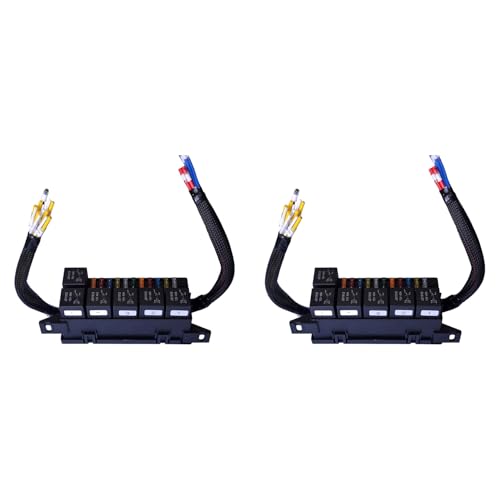 Lckiioy 2X Caja de ReléS de Fusibles Caja de ReléS y Fusibles Precableados con 6 ReléS y Caja de Fusibles de ReléS ATC/ATO de 11 VíAs para AutomocióN, Marino