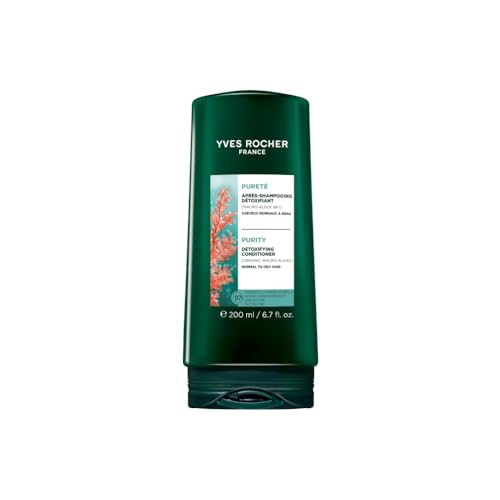 Yves Rocher Acondicionador Purificante para Cabello Normal a Graso – Detoxifying Conditioner – Con Macroalga Orgánica de Bretaña – Desenreda sin Apelmazar – 200 ml