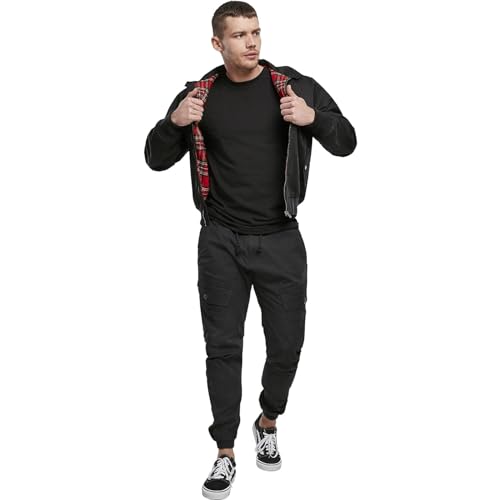 Individual Wear Men's Harrington Classic Waist-Length Everyday Jacket with Stand-up Collar & Red Checked Inner Lining4