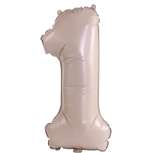 Image of YPSelected 32 Inch Large Foil Helium Number Balloon Birthday Wedding Party 0-9 (Cream, 1)