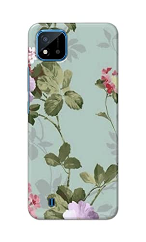 Image of Printed Hard Back Cover Case for Realme C20 | Realme C20A | Realme C11 2021 Back Cover (Floral Painting) -1302