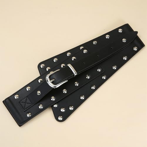 Waist Belt Punk Chain Western Wide Belt Rivets Buckle Retro Studded Buckle Waist Chain Belt4