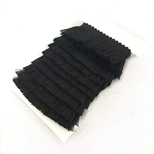 YEQIN Borla de algodón de 25 mm de ancho, 5 yardas negro