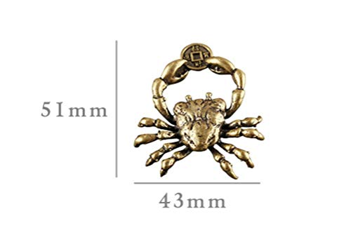 Dmtse Chinese Feng Shui Brass Mini Crab Crab Hand Clip Lucky Coin Decorated Statue Statue For Animal Sculpture Tea Sets Prop Collection Home Gifts #TOP3