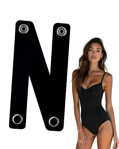 Anyhorse Bodysuit Extender for Women Flexible N-Shape Design for Long Torsos Soft Stretchable Fit Adjustable 2-Snap (01 Black X-Small)