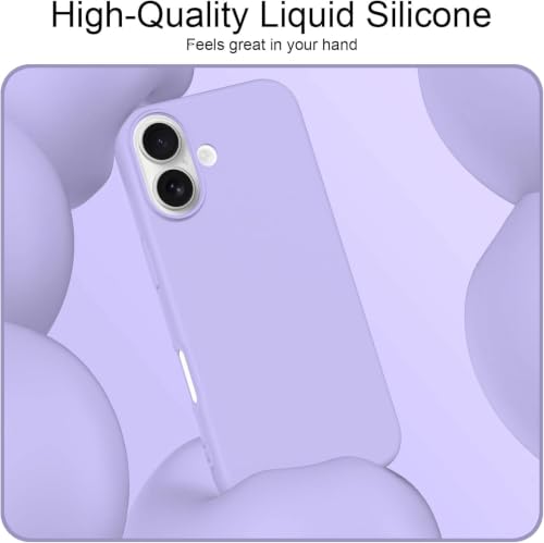 Image of DIZORO Compatible with iPhone 17 Case 6.3, Slim Liquid Silicone 3 Layers Full Covered Soft Gel Rubber Phone Cases Protective Back Cover 6.3 Inch - Purple