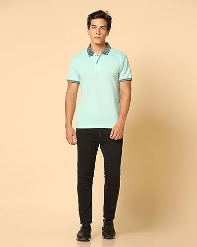 Image of INKKR Men's Solid Polo Collared Neck T-Shirt Combo (Black,L.Green)-XL